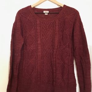 Red Cable Knit Sweater